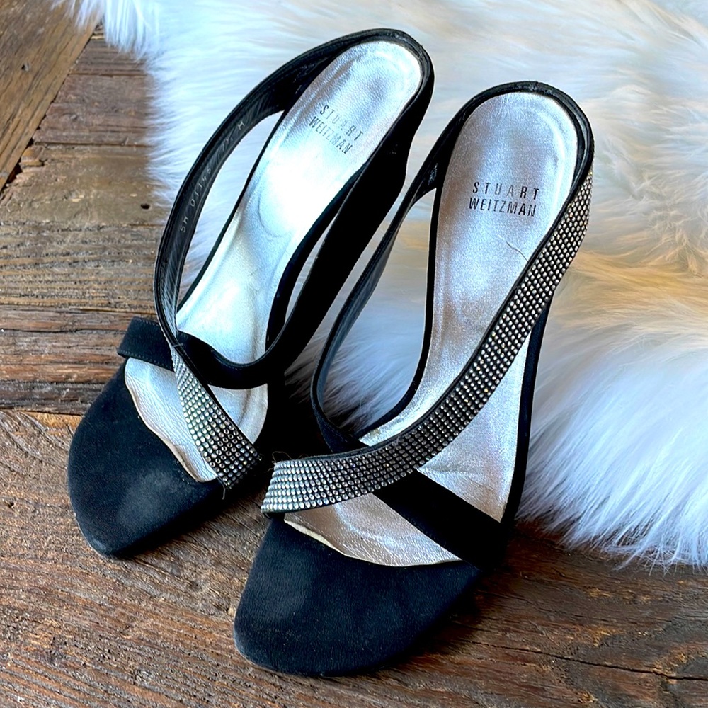 Stuart Weitzman Mystery rhinestone‎ strappy heels Size 7.5